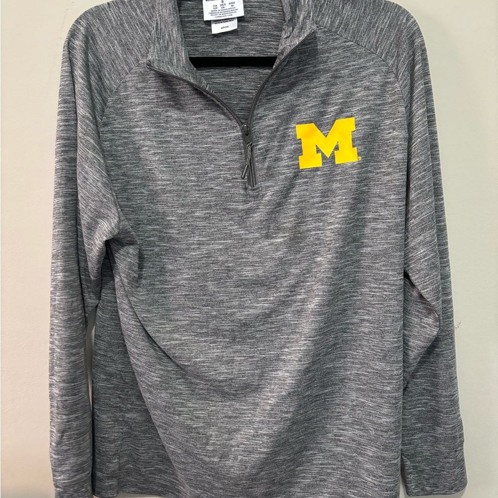 Nike Gray Pullover with Yellow Wolverines Logo
